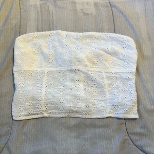 Edikted White Eyelet Tube Top